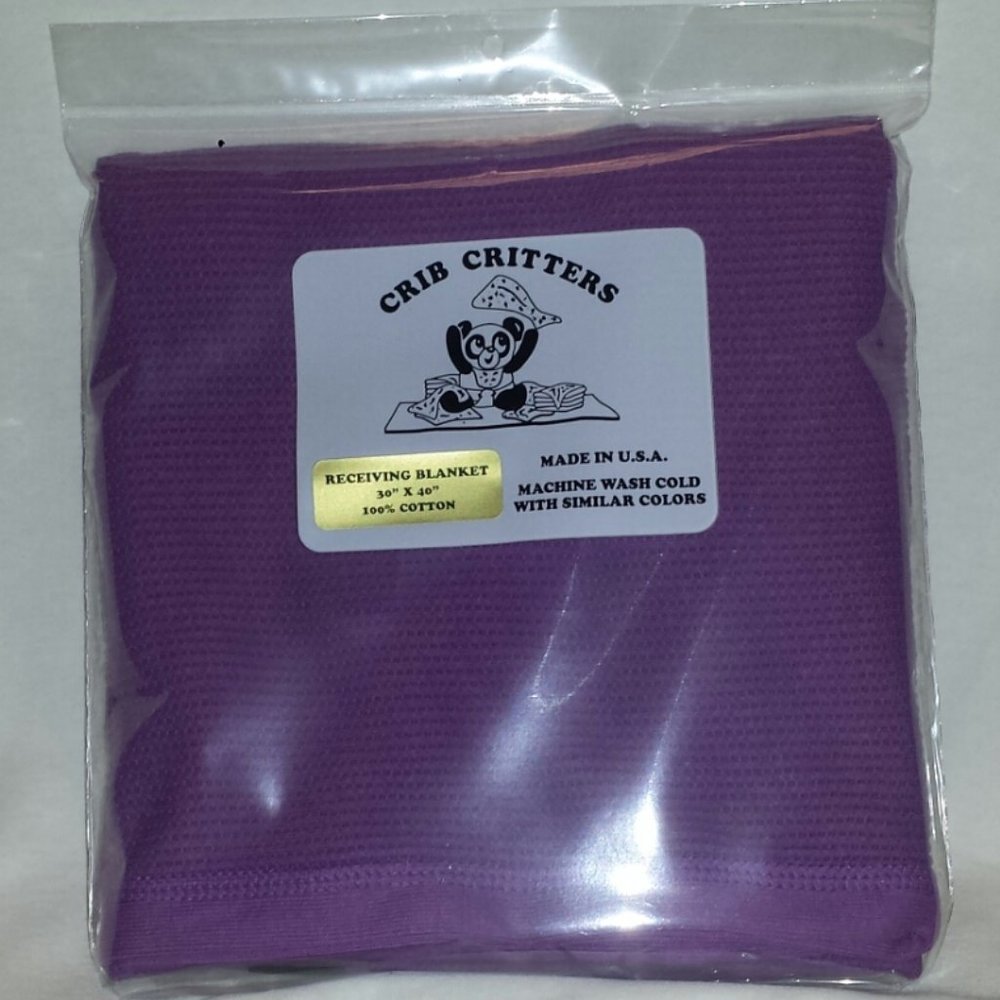 Purple 30" x 40" Receiving Blanket 100% Cotton NEW